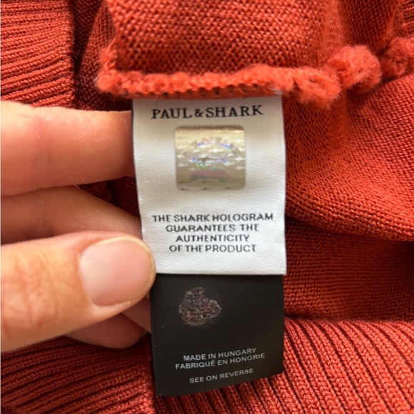Paul & Shark Typhoon 4x4 Wool Half Zip Pullover Wool Sweater Brick Luxury XL - Picture 7 of 10